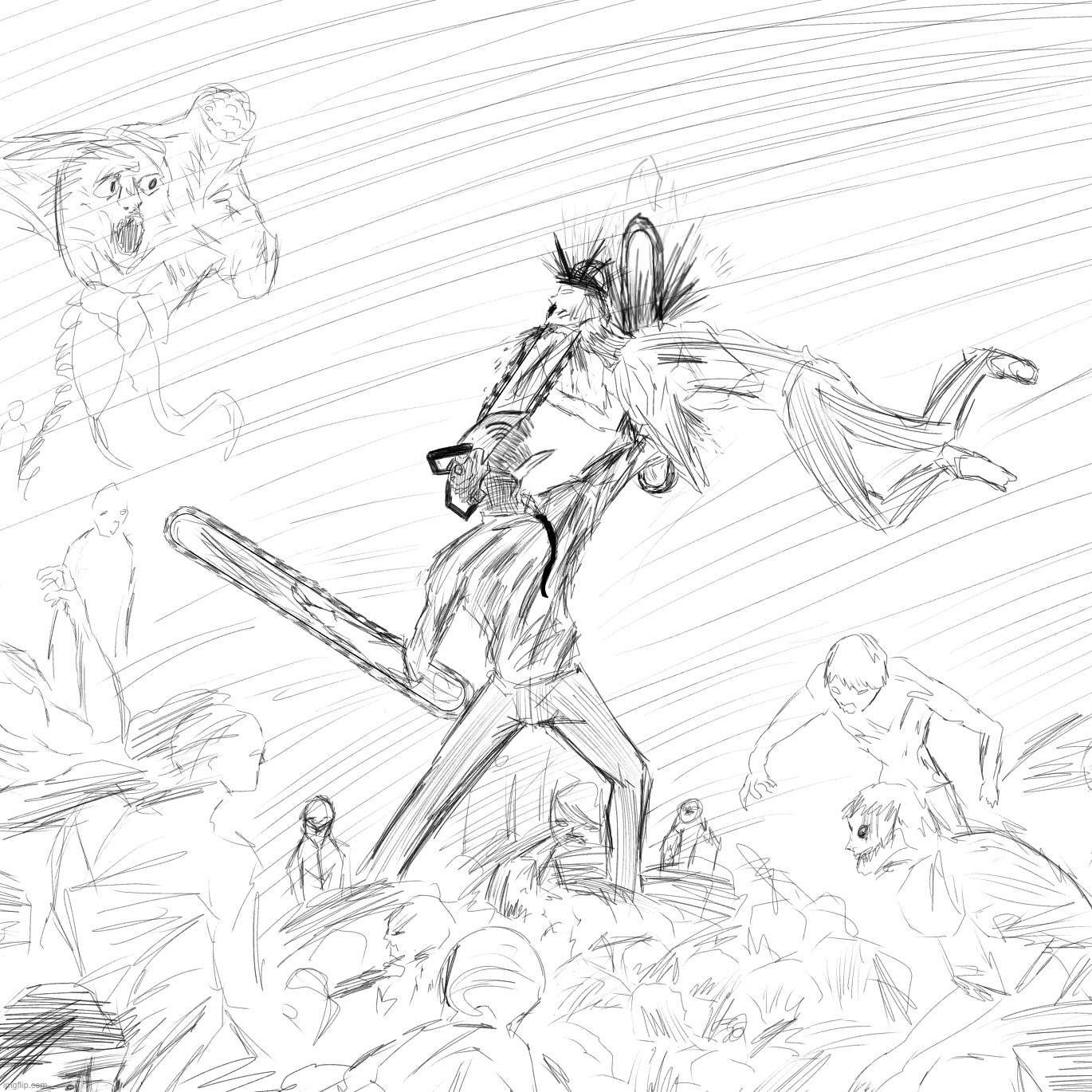 Wip for the doom chainsaw man thing  | made w/ Imgflip meme maker