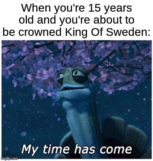 Long Live Carolus Rex! | When you're 15 years old and you're about to be crowned King Of Sweden: | image tagged in my time has come,simothefinlandized,sabaton,carolus rex,memes | made w/ Imgflip meme maker