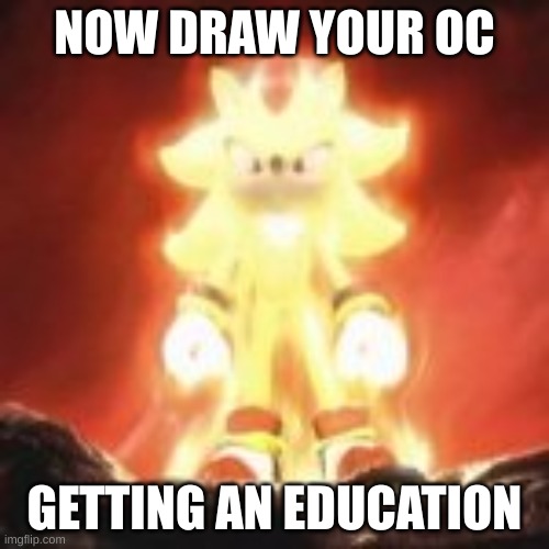 NOW DRAW YOUR OC; GETTING AN EDUCATION | made w/ Imgflip meme maker