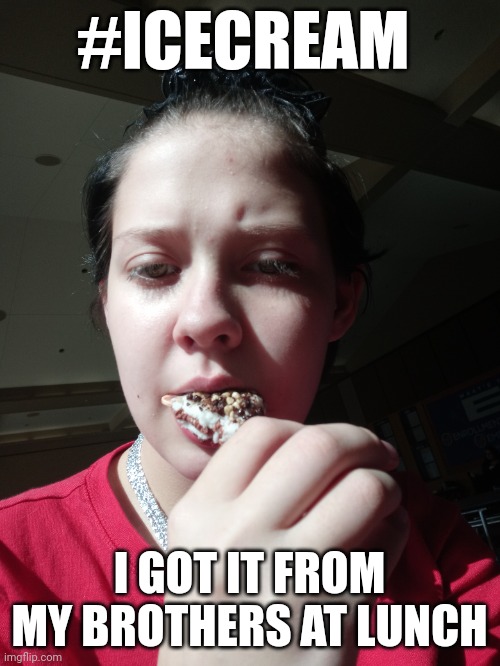 #ICECREAM; I GOT IT FROM MY BROTHERS AT LUNCH | image tagged in fun | made w/ Imgflip meme maker