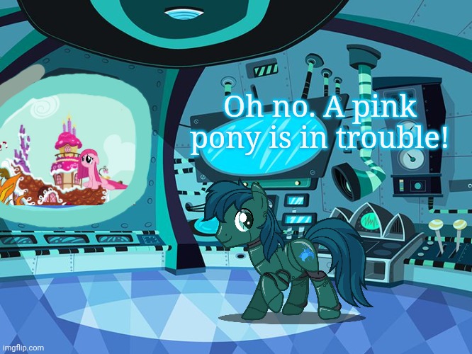 Space Ship Background | Oh no. A pink pony is in trouble! | image tagged in space ship background | made w/ Imgflip meme maker