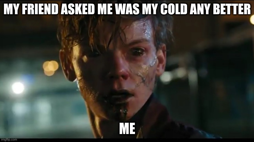 Cold Struggle | MY FRIEND ASKED ME WAS MY COLD ANY BETTER; ME | image tagged in maze runner,covid-19 | made w/ Imgflip meme maker
