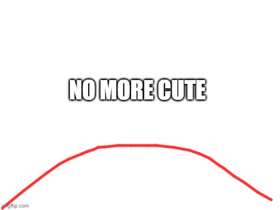 Blank White Template | NO MORE CUTE | image tagged in blank white template | made w/ Imgflip meme maker