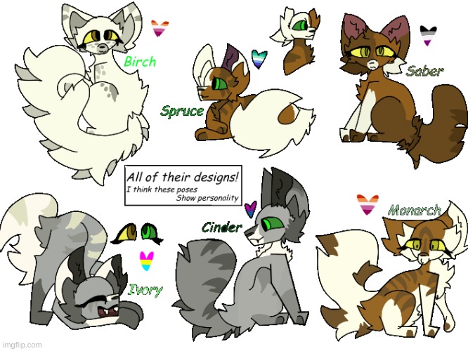 All of them together! Lore in comments. | image tagged in took me 3 hours to draw 6 cats,damn,thats a long time,lore in comments | made w/ Imgflip meme maker