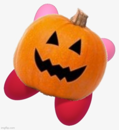 Kirby is ready for Halloween | image tagged in kirby,halloween,nintendo,memes,spooky month,pumpkin | made w/ Imgflip meme maker