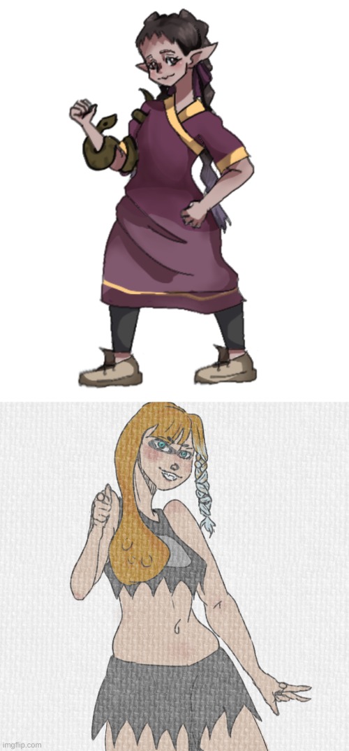 oldest digital drawing in my files vs one of my latest (old is below) | made w/ Imgflip meme maker