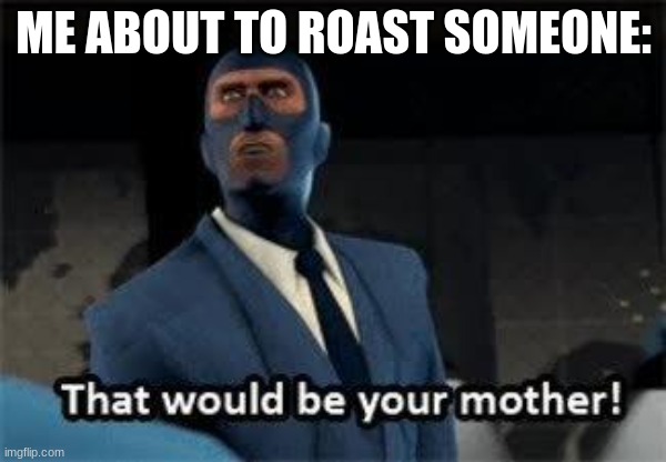 That would be your mother | ME ABOUT TO ROAST SOMEONE: | image tagged in that would be your mother | made w/ Imgflip meme maker