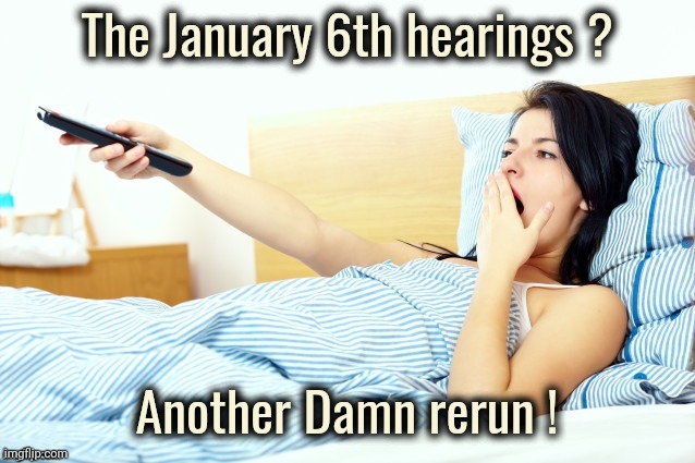 Boooriiing | The January 6th hearings ? Another Damn rerun ! | image tagged in boooriiing | made w/ Imgflip meme maker