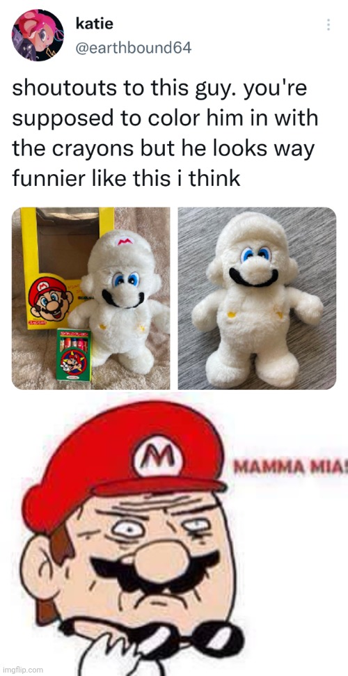 Mario | image tagged in mamma mia,crayon,white,mario,memes,crayons | made w/ Imgflip meme maker