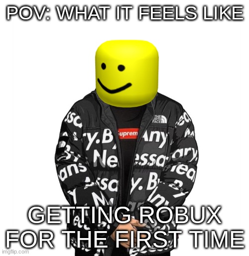 Goku Drip | POV: WHAT IT FEELS LIKE; GETTING ROBUX FOR THE FIRST TIME | image tagged in goku drip | made w/ Imgflip meme maker