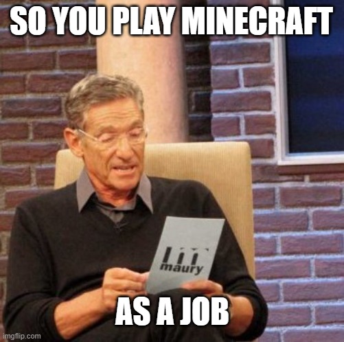 Maury Lie Detector | SO YOU PLAY MINECRAFT; AS A JOB | image tagged in memes,maury lie detector | made w/ Imgflip meme maker