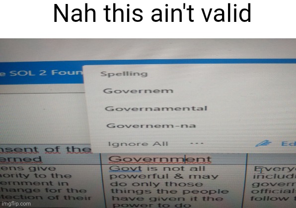 Government | Nah this ain't valid | image tagged in memes,you had one job | made w/ Imgflip meme maker