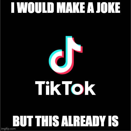 Tiktok is a Joke to Imgflip | I WOULD MAKE A JOKE; BUT THIS ALREADY IS | image tagged in tiktok logo | made w/ Imgflip meme maker