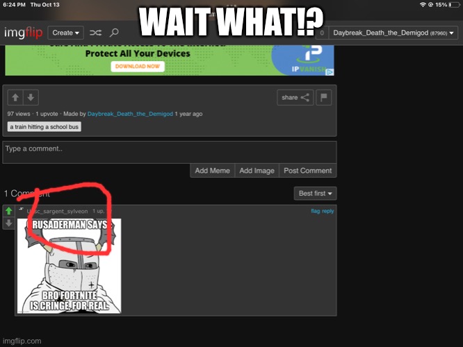 The first comment on my first post was made my Sylveon. WHAR | WAIT WHAT!? | made w/ Imgflip meme maker