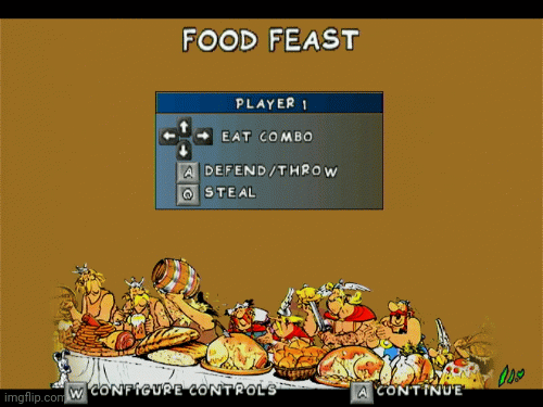 Asterix food feast! | image tagged in gifs,food,party,asterix | made w/ Imgflip images-to-gif maker