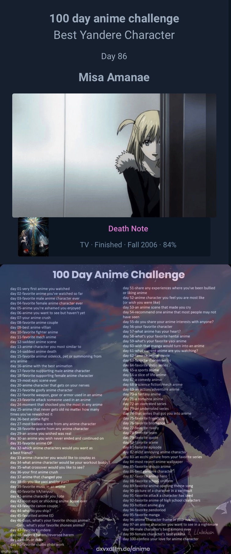 image tagged in 100 day anime challenge | made w/ Imgflip meme maker