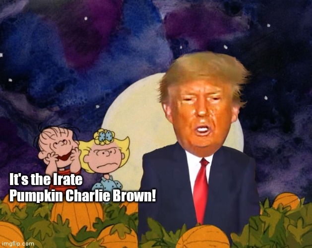 Good Grief | It's the Irate Pumpkin Charlie Brown! | image tagged in funny | made w/ Imgflip meme maker