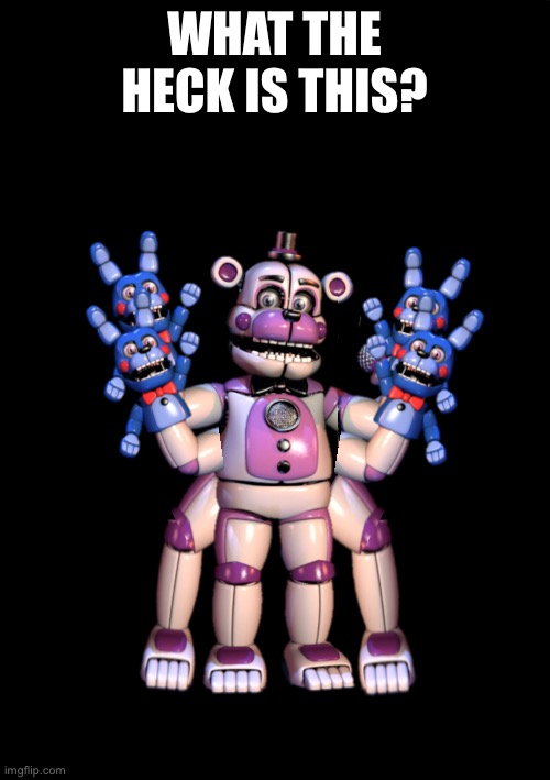 What the heck is this? Spooder ft Fred Boi? | WHAT THE HECK IS THIS? | image tagged in fnaf sister location,funtime freddy,spooderman,confusing,memes,funny memes | made w/ Imgflip meme maker