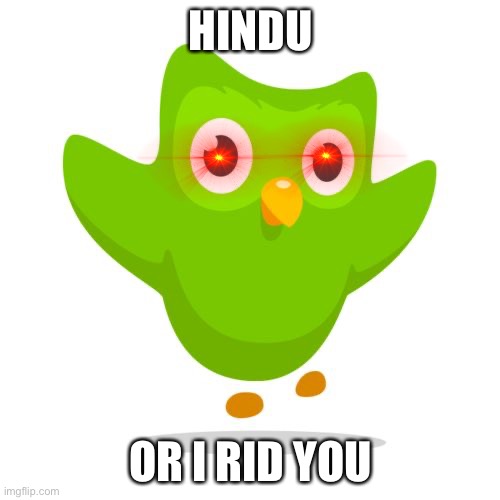 Hindu Or I Rid You | HINDU; OR I RID YOU | image tagged in things duolingo teaches you,hinduoridu | made w/ Imgflip meme maker