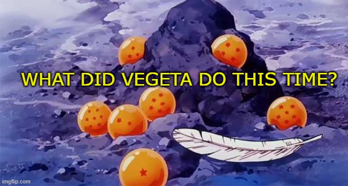 Dragon Ball opening | WHAT DID VEGETA DO THIS TIME? | image tagged in dragon ball opening | made w/ Imgflip meme maker