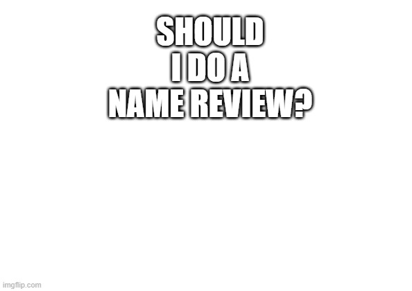 should i do it | SHOULD I DO A NAME REVIEW? | image tagged in wight,name | made w/ Imgflip meme maker