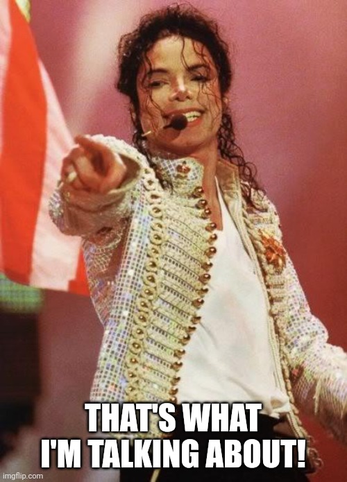 Michael Jackson Pointing | THAT'S WHAT I'M TALKING ABOUT! | image tagged in michael jackson pointing | made w/ Imgflip meme maker