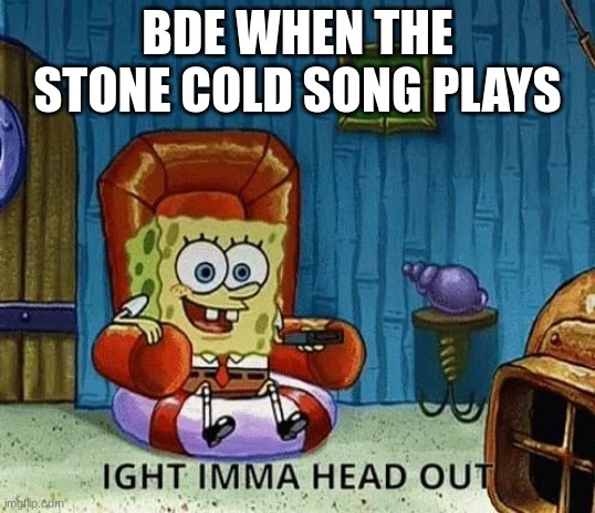brandon does evreytinh | BDE WHEN THE STONE COLD SONG PLAYS | image tagged in brandon does evreytinh | made w/ Imgflip meme maker