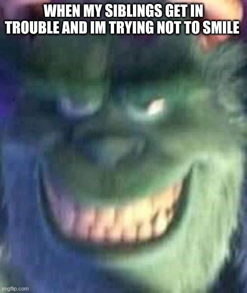 WHEN MY SIBLINGS GET IN TROUBLE AND IM TRYING NOT TO SMILE | made w/ Imgflip meme maker