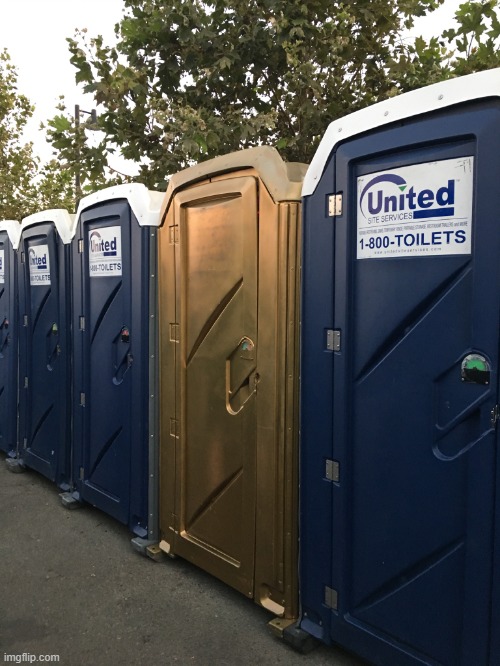 Gold PortAPotty | image tagged in gold portapotty | made w/ Imgflip meme maker