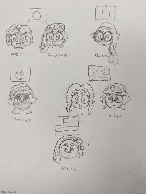 I finally sat down and draw headshots of all my ocs | made w/ Imgflip meme maker