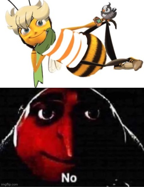 Cursed bee | image tagged in gru no,cursed,bee,cursed image,memes,bees | made w/ Imgflip meme maker