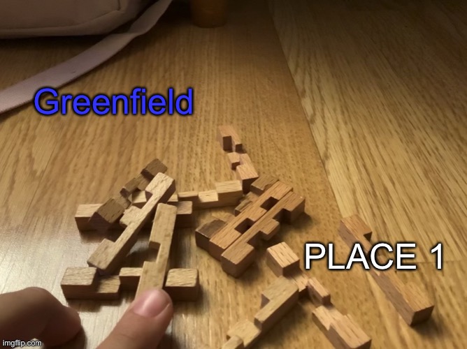 Broken puzzle | Greenfield; PLACE 1 | image tagged in broken puzzle | made w/ Imgflip meme maker