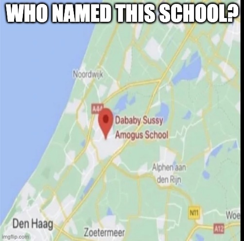 who did it | WHO NAMED THIS SCHOOL? | image tagged in cringe school,among us,dababy,lets go,cringe,chaos | made w/ Imgflip meme maker