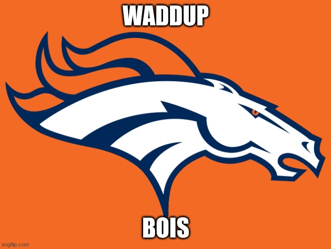 Denver Broncos be like | WADDUP; BOIS | image tagged in denver broncos be like | made w/ Imgflip meme maker