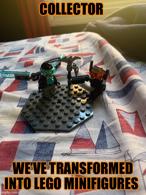 COLLECTOR; WE’VE TRANSFORMED INTO LEGO MINIFIGURES | made w/ Imgflip meme maker