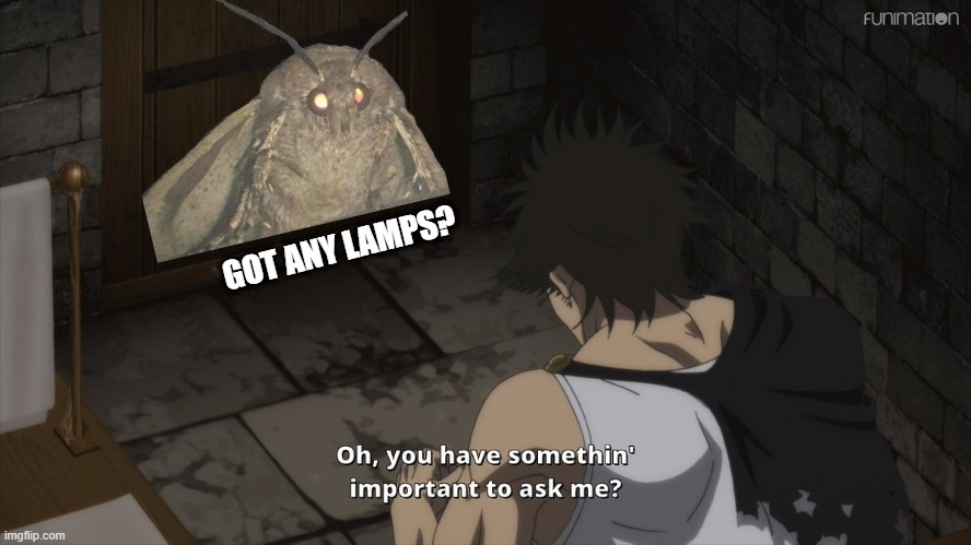 The biggest fear | GOT ANY LAMPS? | image tagged in black clover | made w/ Imgflip meme maker