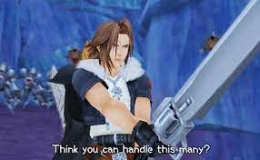 High Quality Kingdom Hearts Leon think you can handle this many Blank Meme Template