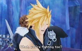 High Quality Kingdom Hearts Cloud what you're fighting too Blank Meme Template