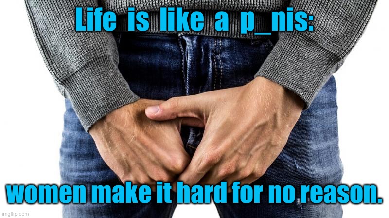 Hard life | Life  is  like  a  p_nis:; women make it hard for no reason. | image tagged in boner donor,life,women  make it,hard no reason | made w/ Imgflip meme maker