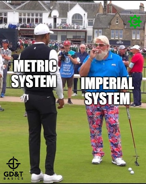 The never ending argument - Metric vs. Imperial Systems | METRIC SYSTEM; IMPERIAL SYSTEM | image tagged in john daly and tiger woods,manufacturing,engineering,production,engineer | made w/ Imgflip meme maker