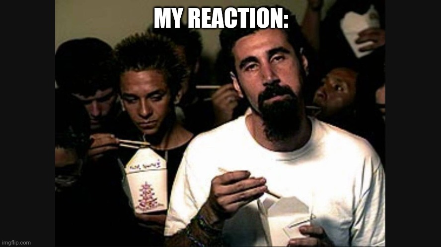 Serj Tankian | MY REACTION: | image tagged in serj tankian | made w/ Imgflip meme maker
