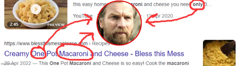 Only one macaroni | image tagged in obi wan kenobi,name soundalikes,macaroni | made w/ Imgflip meme maker