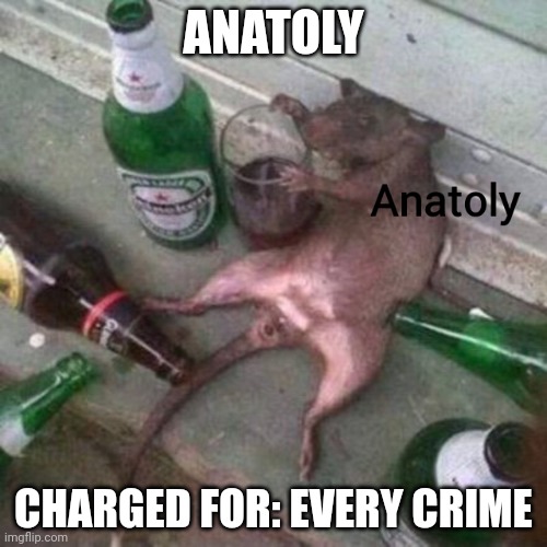 Anatoly. | ANATOLY; CHARGED FOR: EVERY CRIME | image tagged in anatoly | made w/ Imgflip meme maker