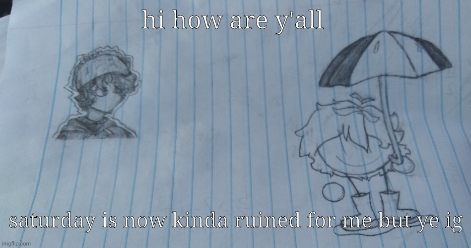 unfinished thing i did at school | hi how are y'all; saturday is now kinda ruined for me but ye ig | made w/ Imgflip meme maker