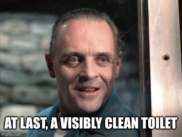 Hannibal Lecter | AT LAST, A VISIBLY CLEAN TOILET | image tagged in hannibal lecter | made w/ Imgflip meme maker