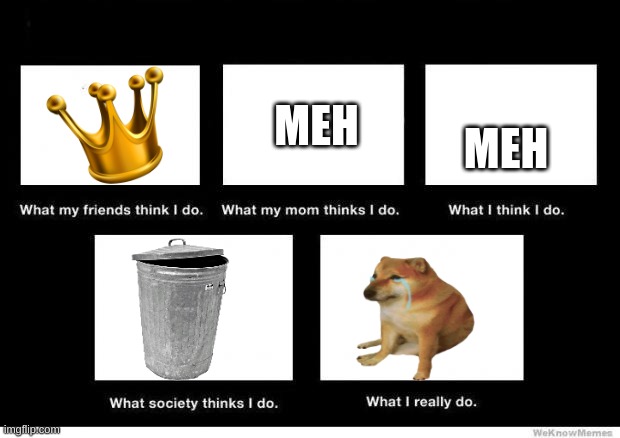 i dont even know | MEH; MEH | image tagged in what people think i do | made w/ Imgflip meme maker