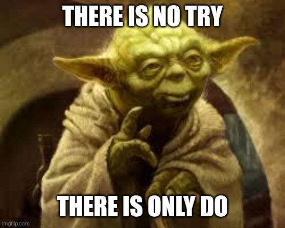 yoda | THERE IS NO TRY THERE IS ONLY DO | image tagged in yoda | made w/ Imgflip meme maker