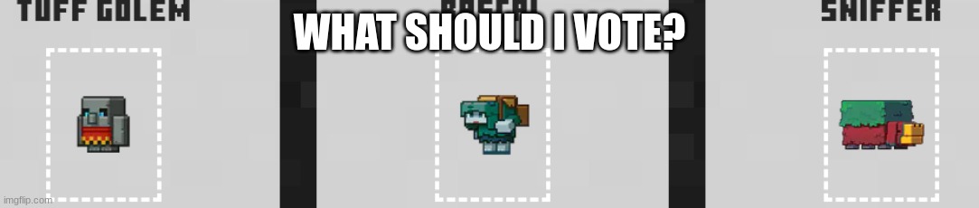 WHAT SHOULD I VOTE? | image tagged in mob vote | made w/ Imgflip meme maker