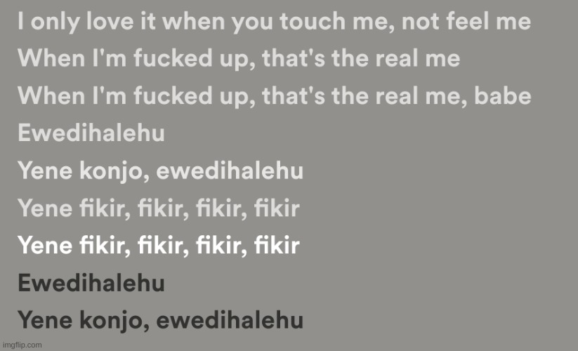 at first I thought my chromebook had a stroke or smth but ig thats the real lyrics :shrug: | made w/ Imgflip meme maker