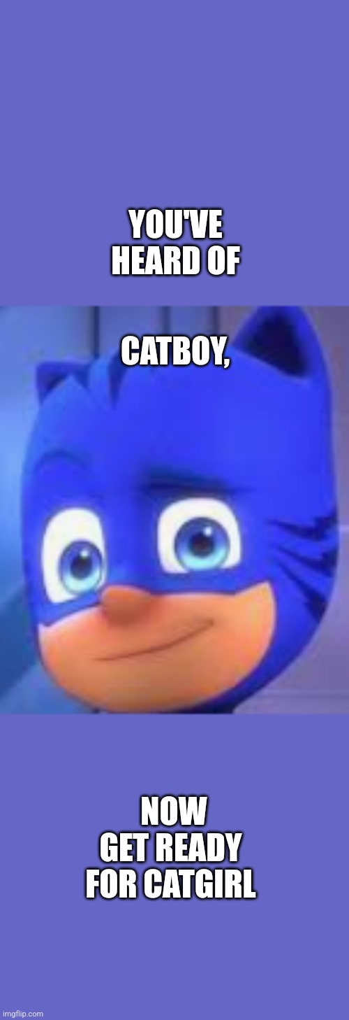 smirk | YOU'VE HEARD OF NOW GET READY FOR CATGIRL CATBOY, | image tagged in smirk | made w/ Imgflip meme maker